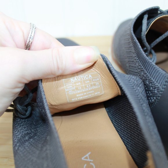 NAUTICA Men's Wrenwood Canvas Leather Navy Knit Fashion Casual Shoes Size US 10 - Picture 7 of 9